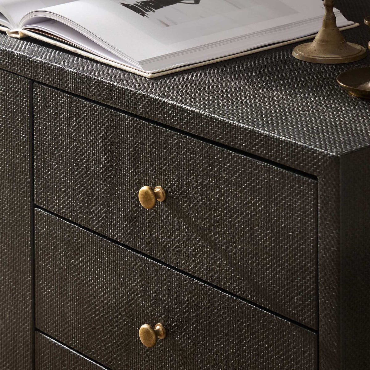 Fiona Media Console - Black Raffia
