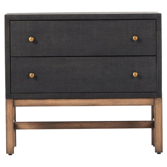 Fiona Nightstand - Black Raffia