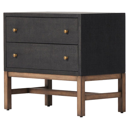 Fiona Nightstand - Black Raffia