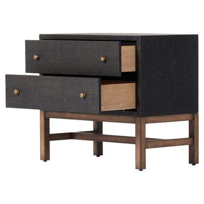 Fiona Nightstand - Black Raffia