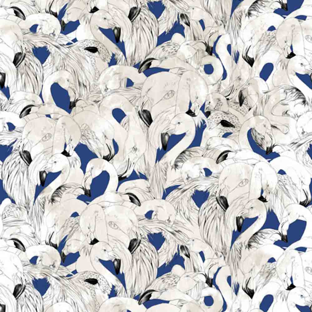 Flamingo Wallpaper - Navy