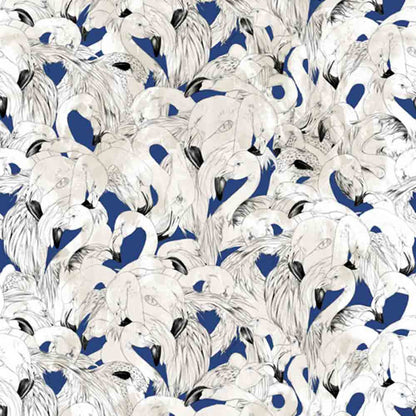 Flamingo Wallpaper - Navy