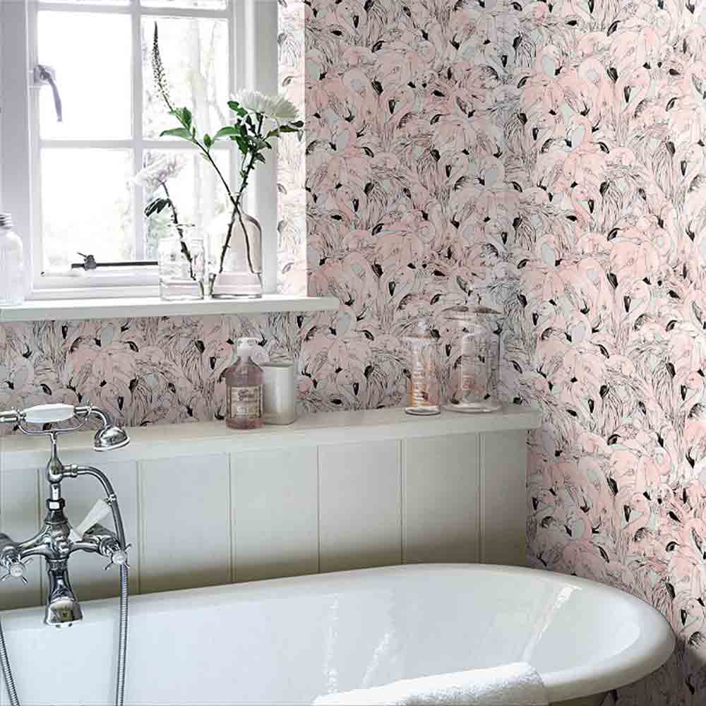 Flamingo Wallpaper - Peach