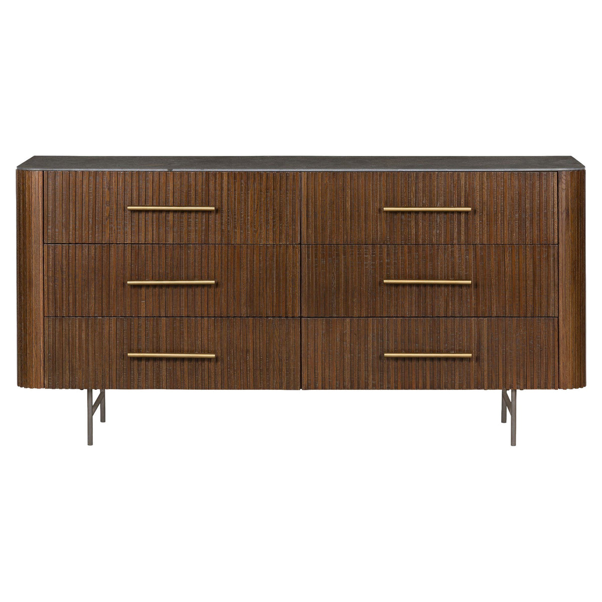 Fletcher 6 Drawer Dresser - Terra Brown Oak Veneer