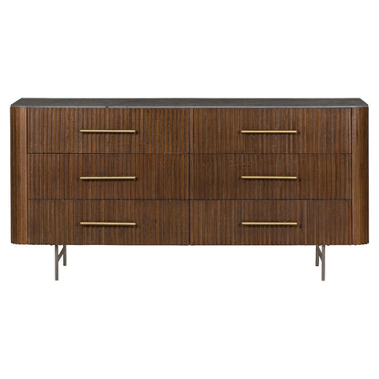 Fletcher 6 Drawer Dresser - Terra Brown Oak Veneer