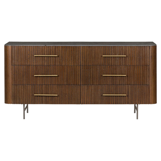 Fletcher 6 Drawer Dresser - Terra Brown Oak Veneer