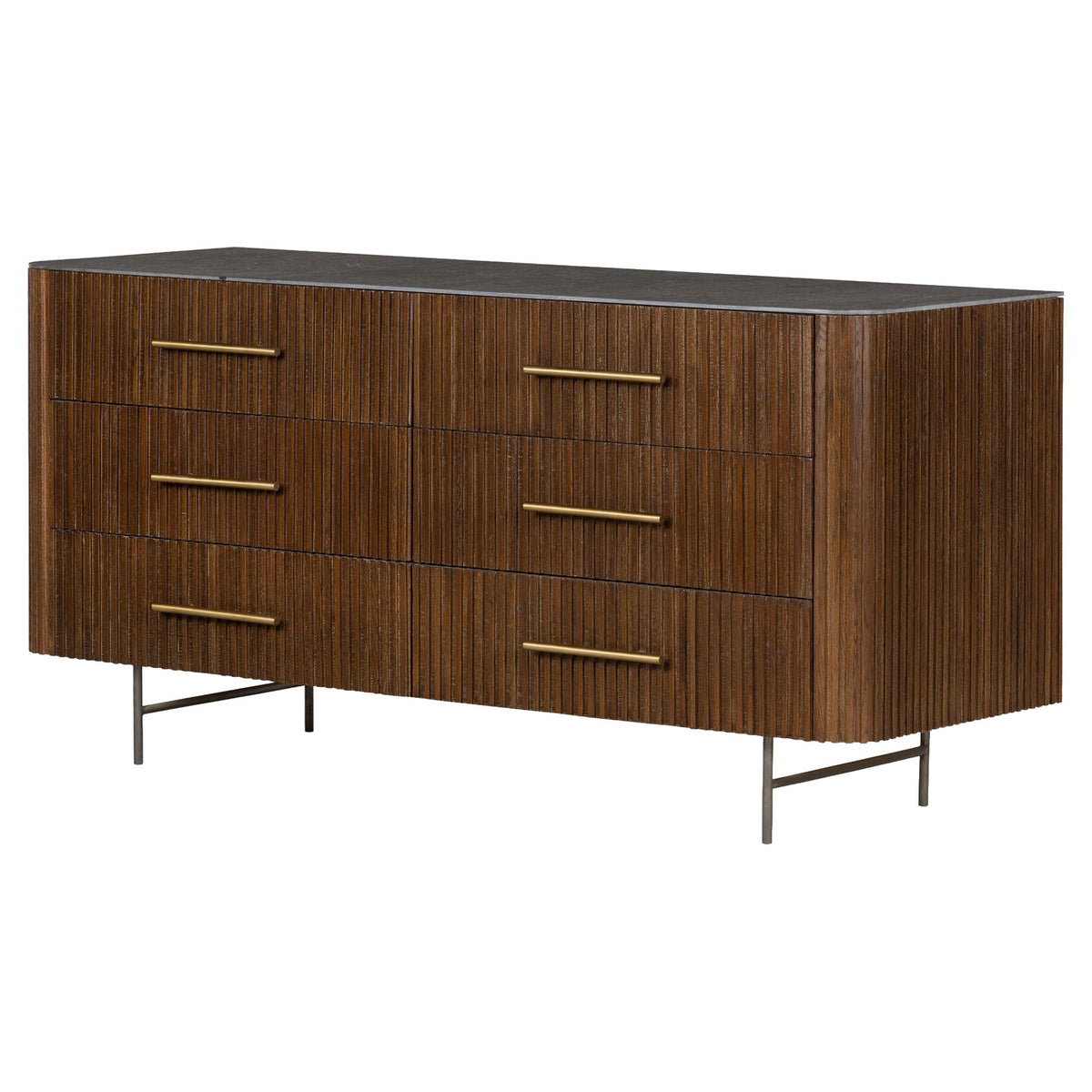Fletcher 6 Drawer Dresser - Terra Brown Oak Veneer