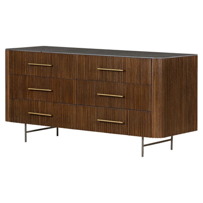 Fletcher 6 Drawer Dresser - Terra Brown Oak Veneer