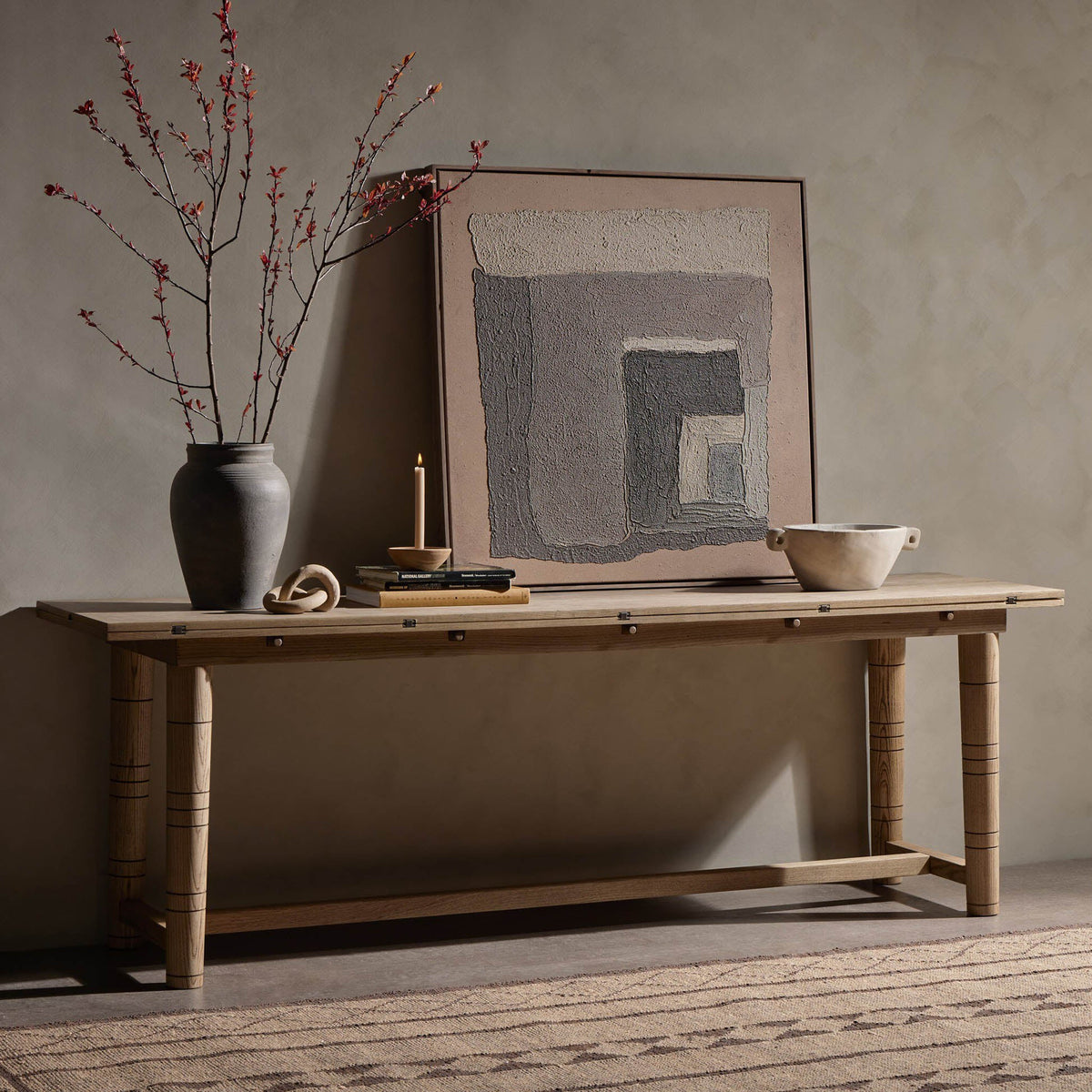 Flip Top Console Table - Toasted Ash Veneer