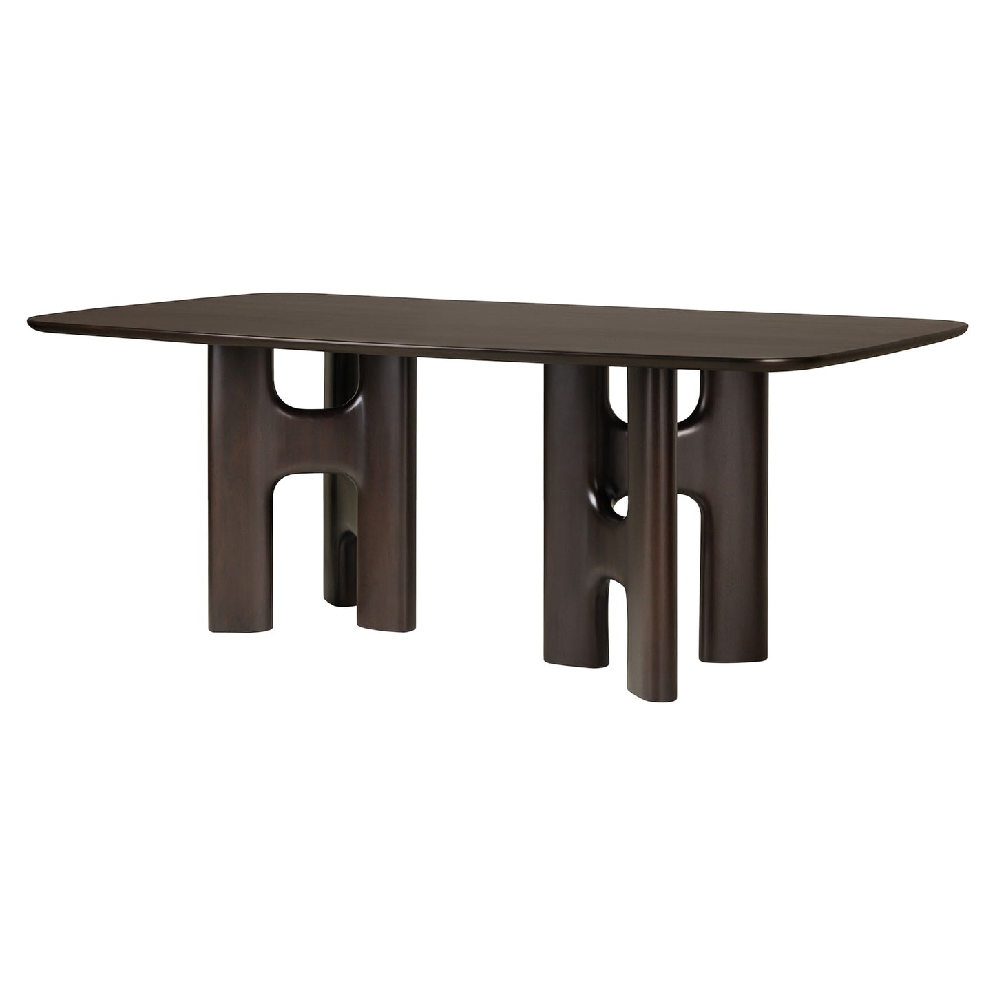 Flow Dining Table - Rose Brown Mahogany