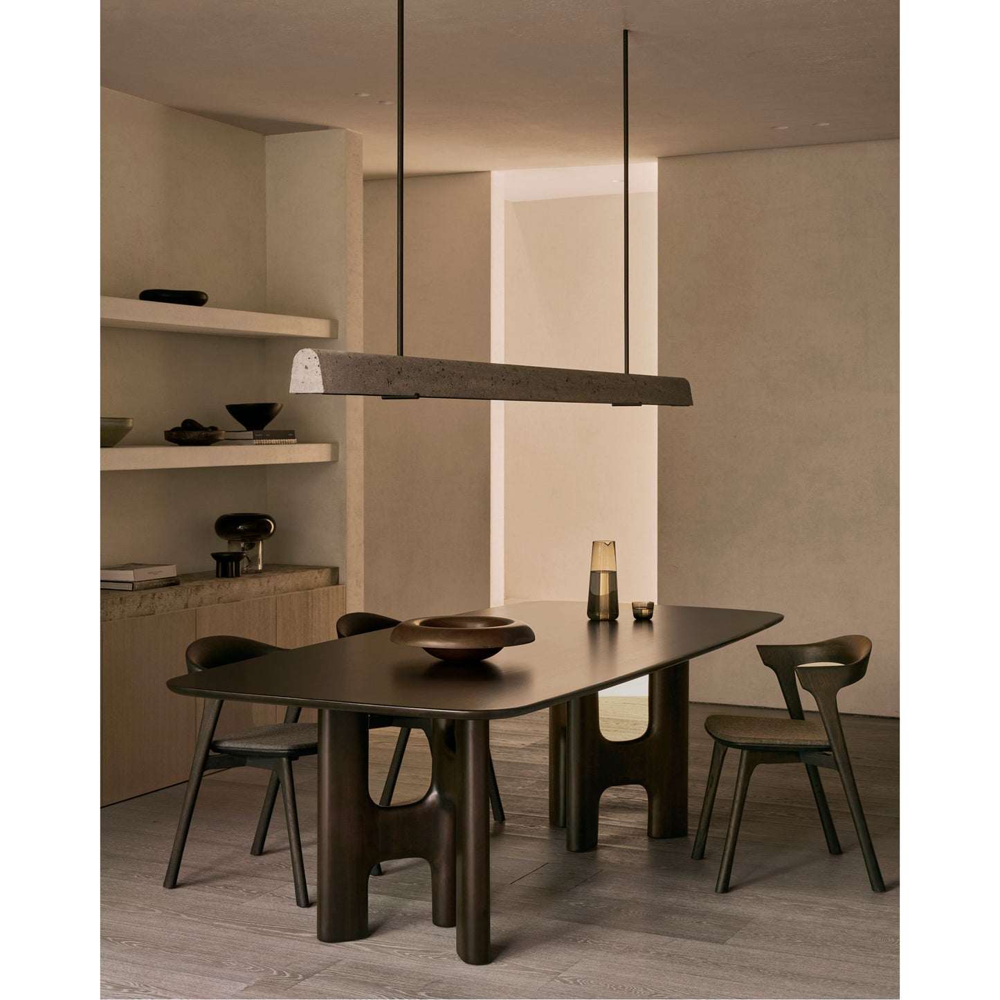 Flow Dining Table - Rose Brown Mahogany