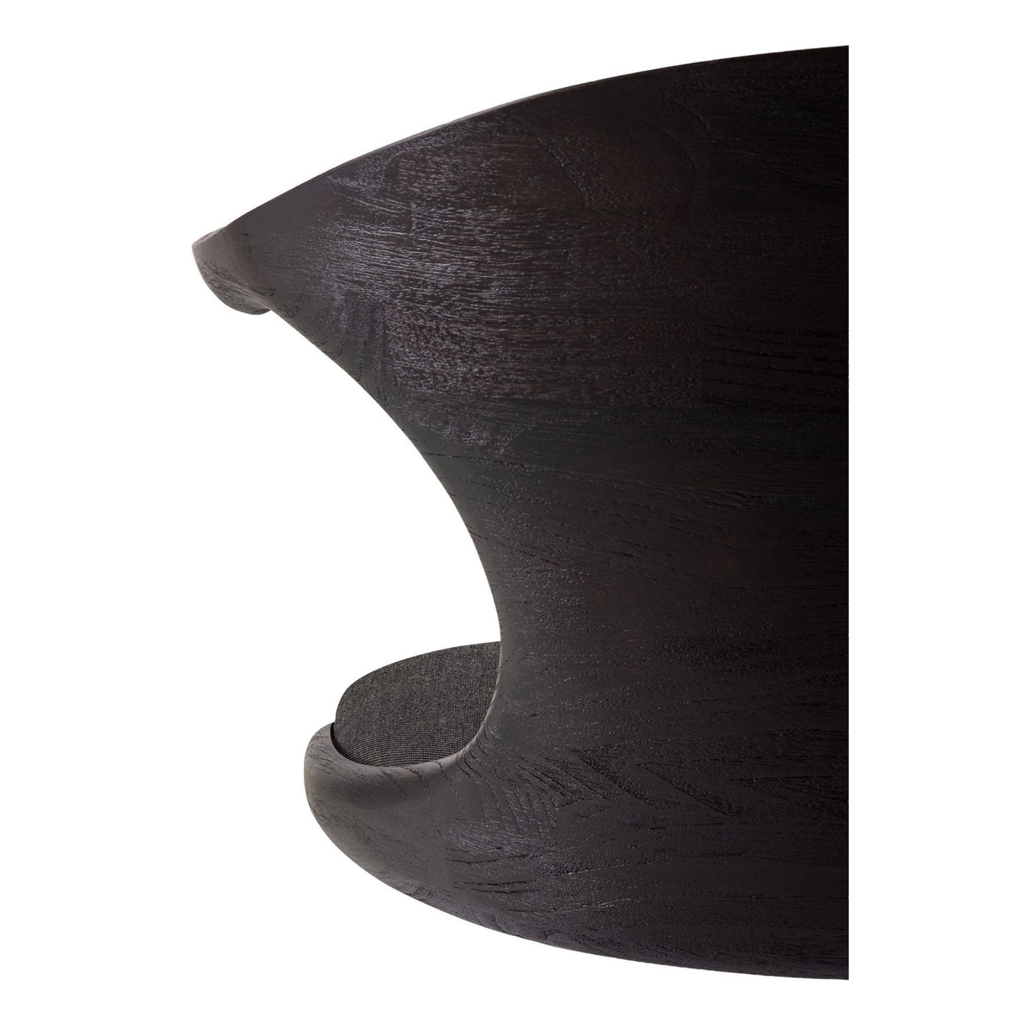 Flow Office Chair - Dark Gray Fabric, Dark Brown Teak, Black Base With Wheels