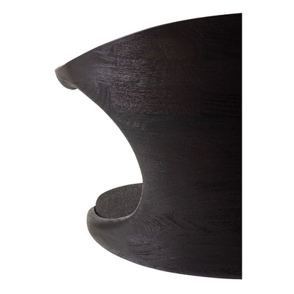 Flow Office Chair - Dark Gray Fabric, Dark Brown Teak, Black Base With Wheels