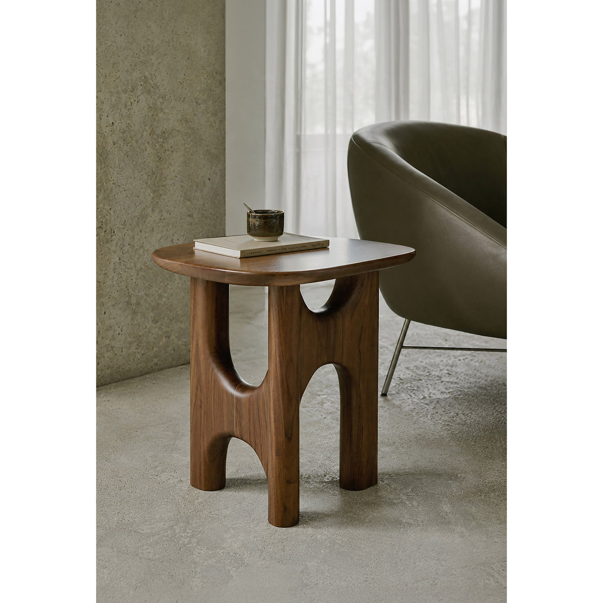 Flow Side Table - Teak Wild Brown