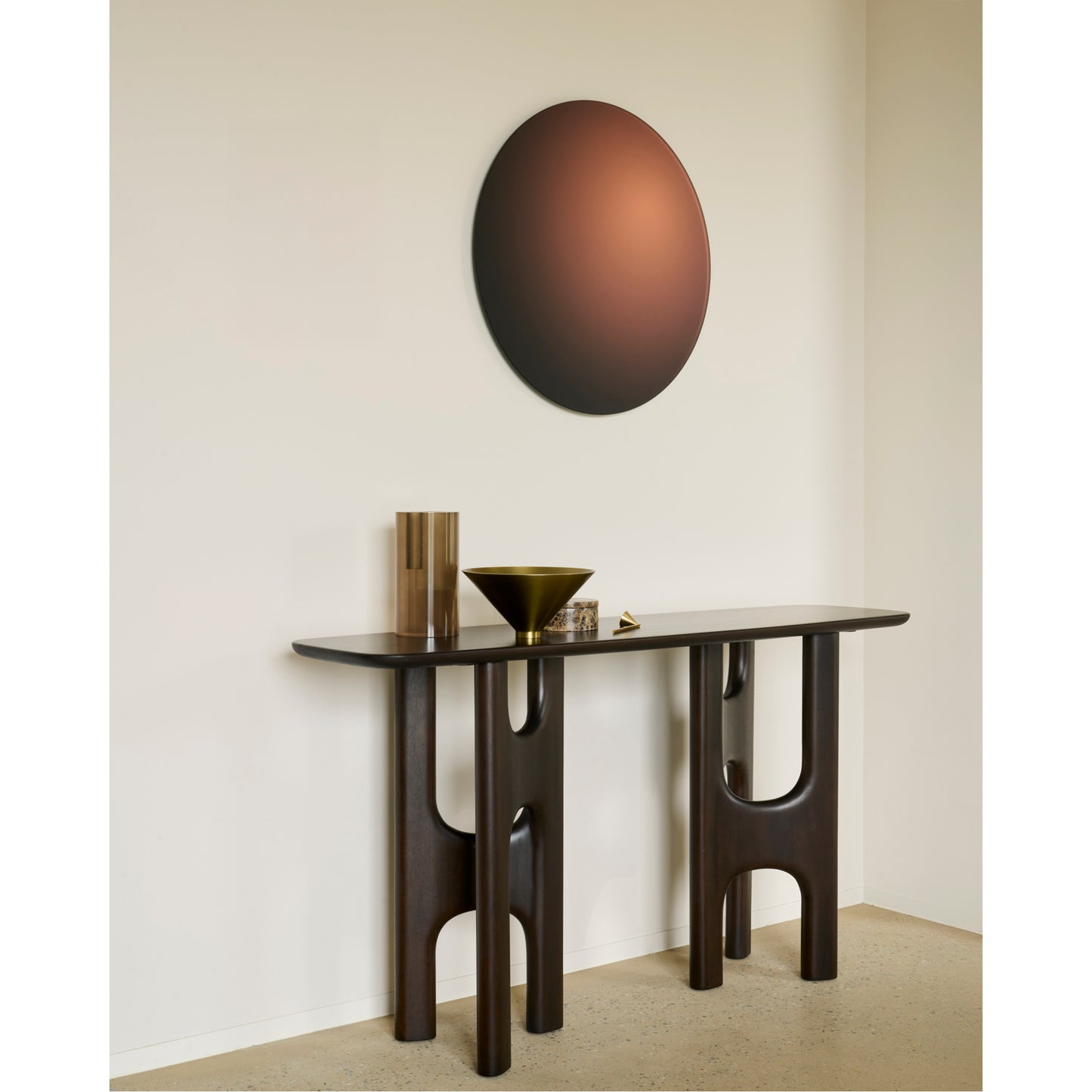 Flow Sofa Console Table - Rose Brown Mahogany