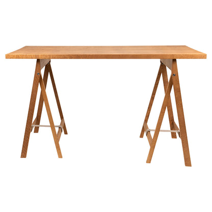 Folding Flat Trestle Table - Warm Brown Birch