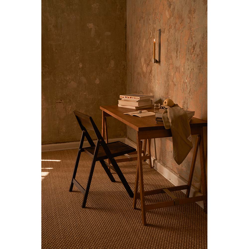 Folding Flat Trestle Table - Warm Brown Birch