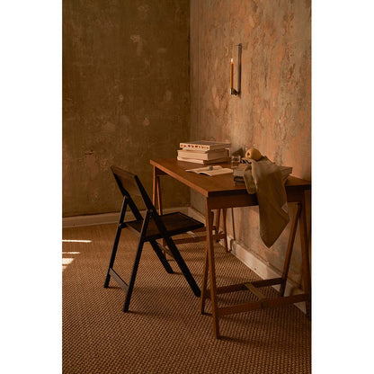 Folding Flat Trestle Table - Warm Brown Birch