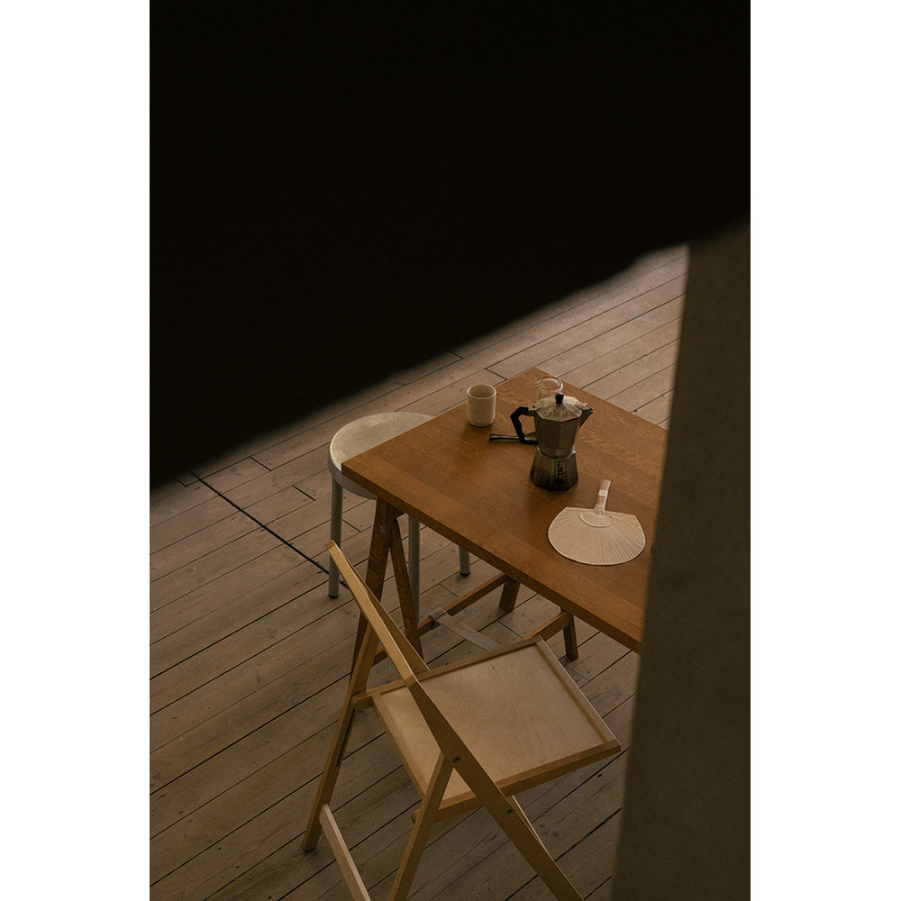 Folding Flat Trestle Table - Warm Brown Birch