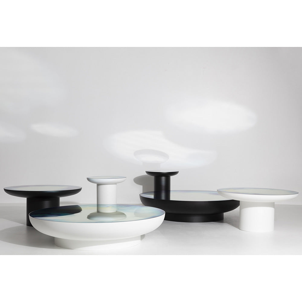 Francis Extra Large Round Mirror Coffee Table - Black