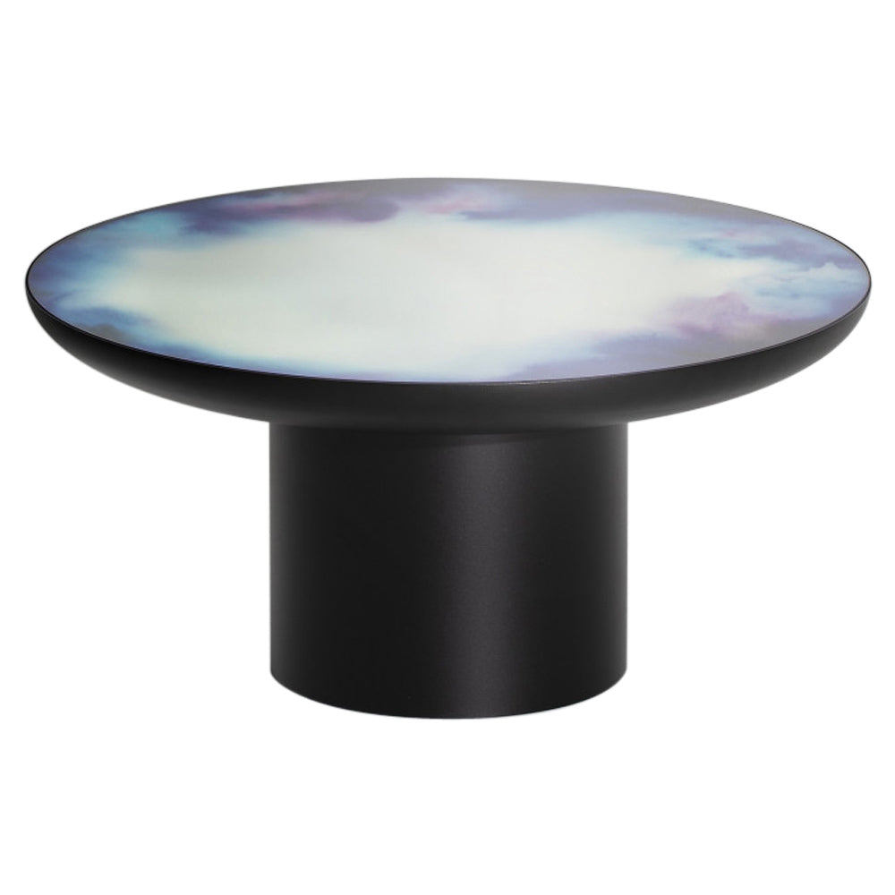 Francis Large Round Mirror Coffee Table - Black