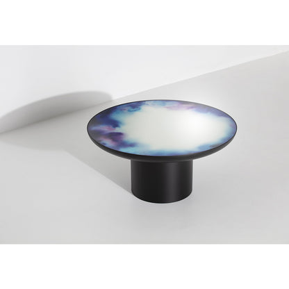 Francis Large Round Mirror Coffee Table - Black