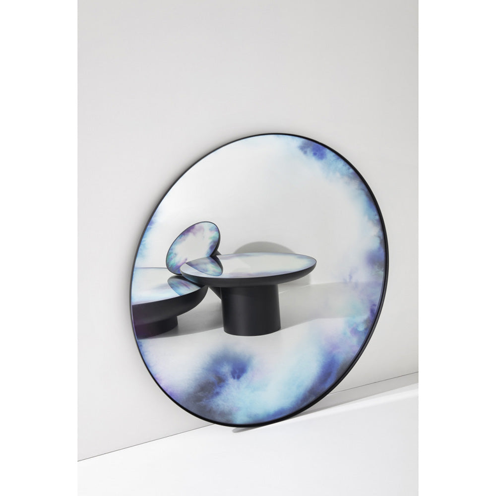 Francis Large Round Mirror Coffee Table - Black