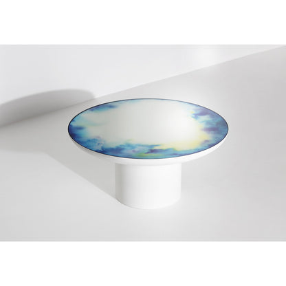 Francis Large Round Mirror Coffee Table - White