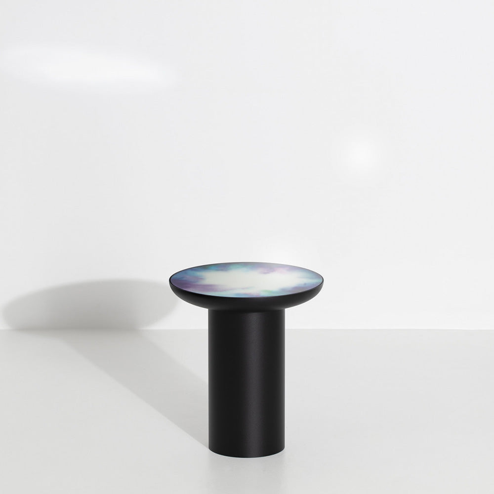 Francis Tall Round Mirror Table - Black