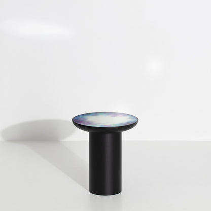 Francis Tall Round Mirror Table - Black