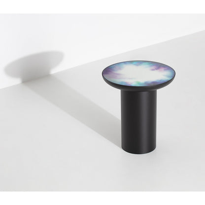Francis Tall Round Mirror Table - Black