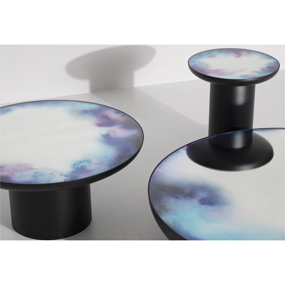 Francis Tall Round Mirror Table - Black