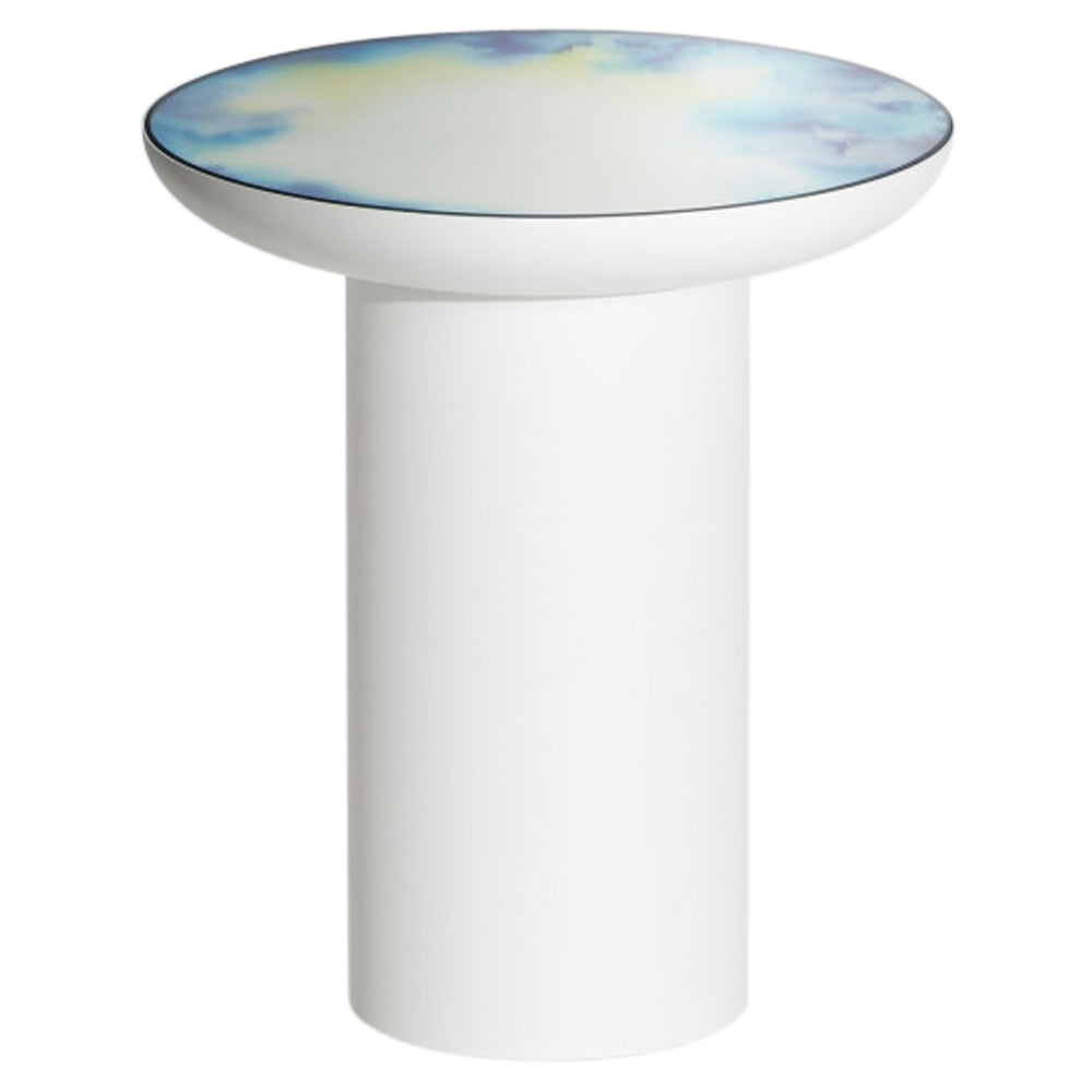 Francis Tall Round Mirror Table - White