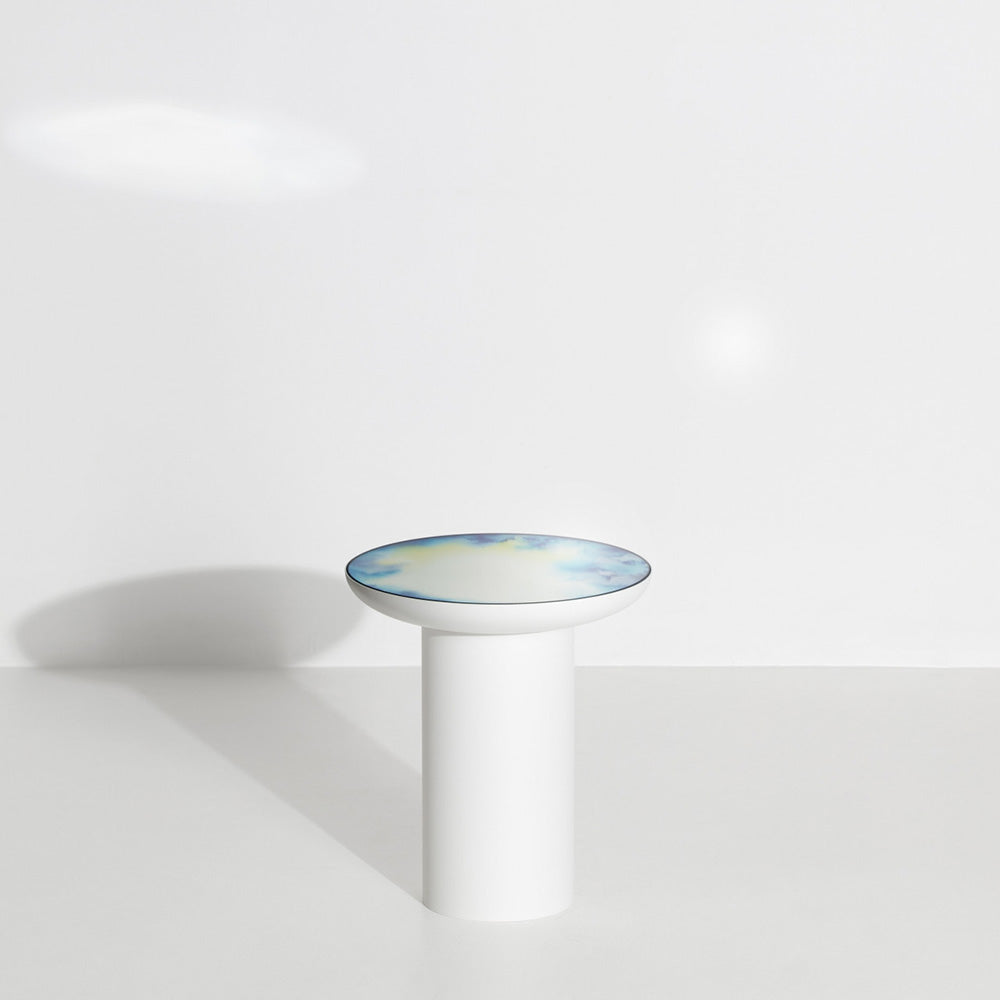 Francis Tall Round Mirror Table - White