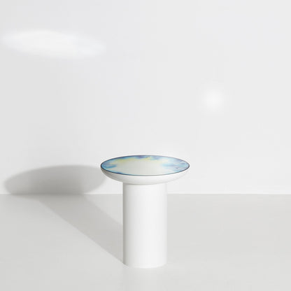 Francis Tall Round Mirror Table - White