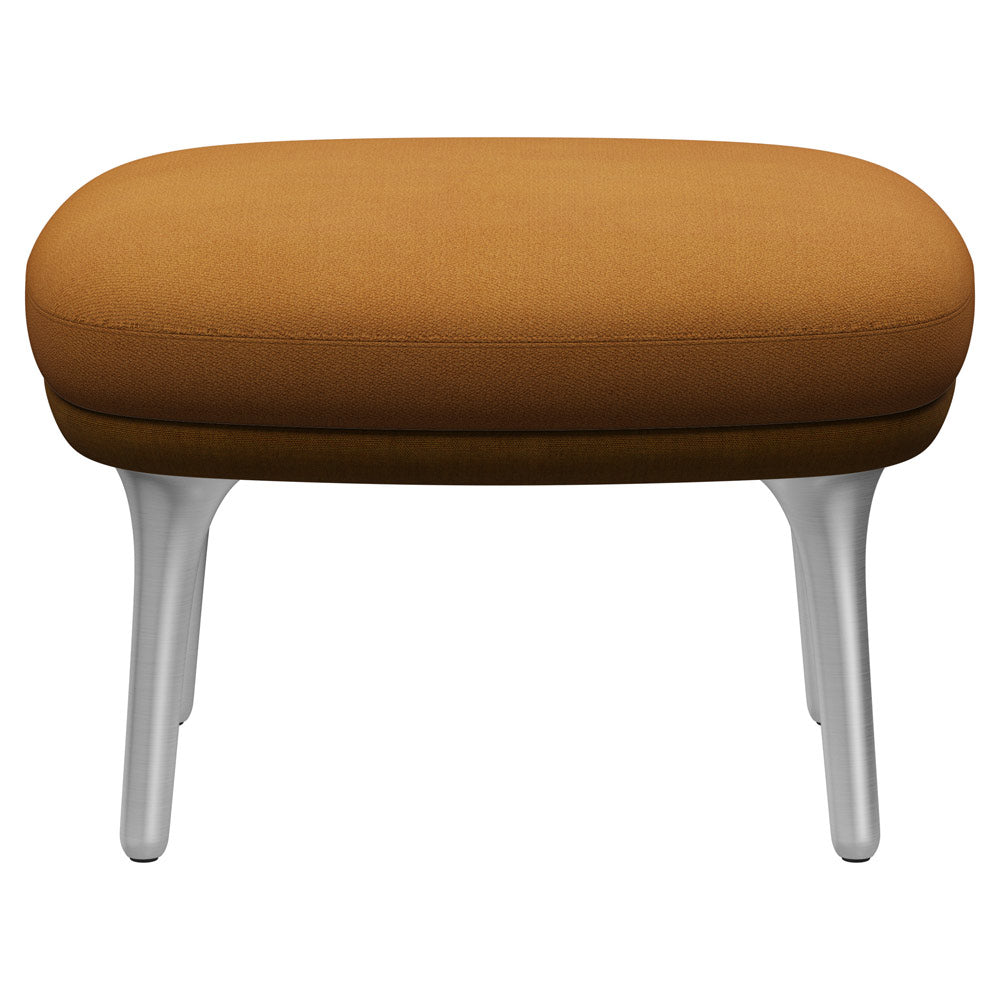 Fri Footstool - Burnt Yellow, Brushed Aluminum Legs