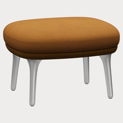 Fri Footstool - Burnt Yellow, Brushed Aluminum Legs