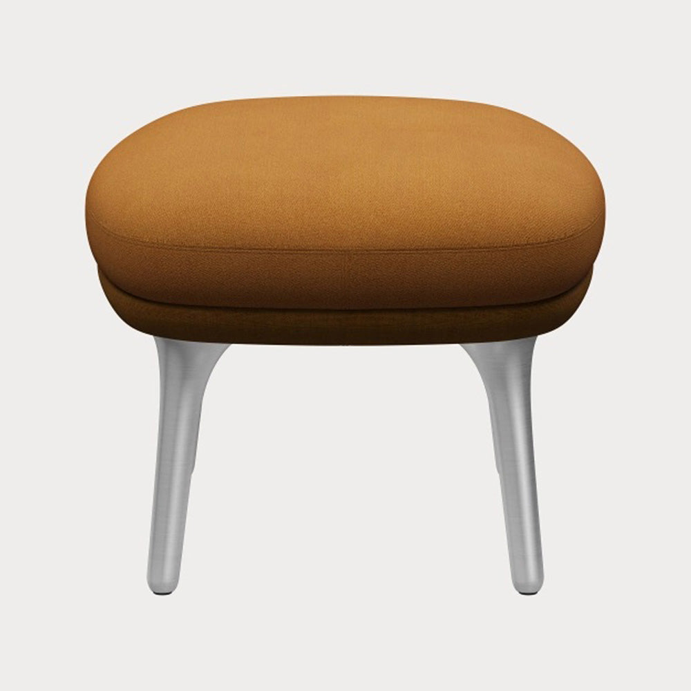 Fri Footstool - Burnt Yellow, Brushed Aluminum Legs