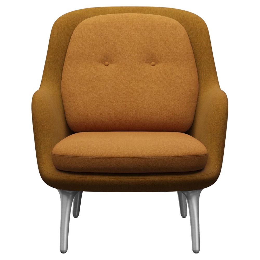 Fri Lounge Chair - Burnt Yellow, Brushed Aluminum Legs