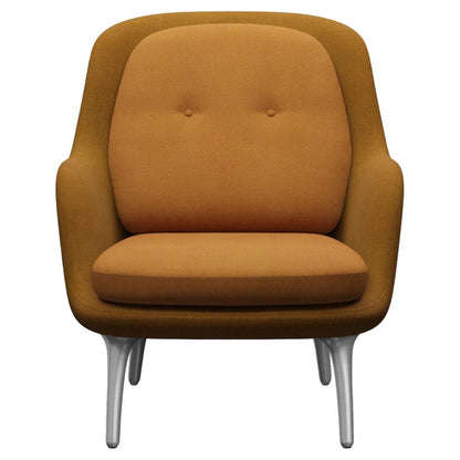 Fri Lounge Chair - Burnt Yellow, Brushed Aluminum Legs