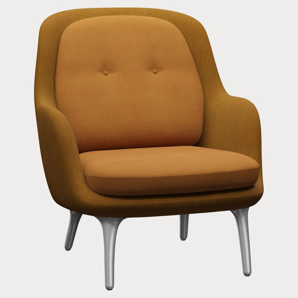 Fri Lounge Chair - Burnt Yellow, Brushed Aluminum Legs