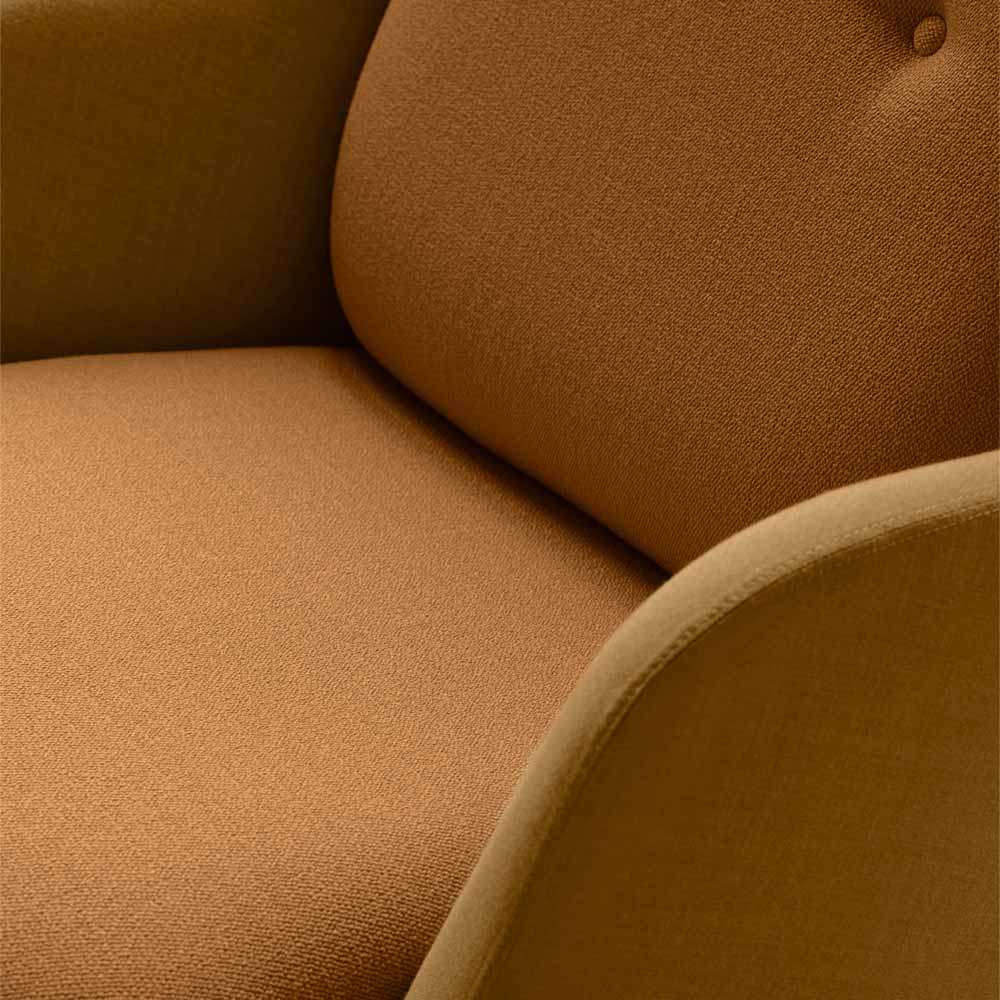Fri Lounge Chair - Burnt Yellow, Brushed Aluminum Legs