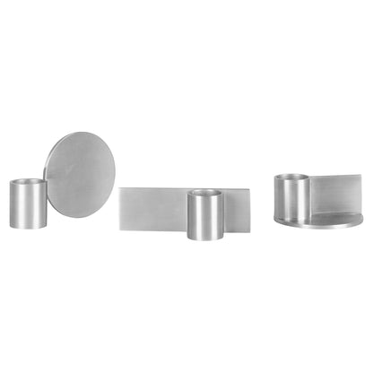 Fundament Candle Holder Set of Three - Stainless Steel