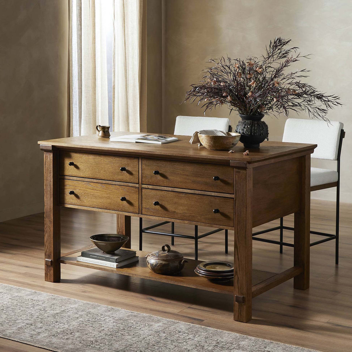 Gardendale Small Kitchen Island - Tan Oak Veneer