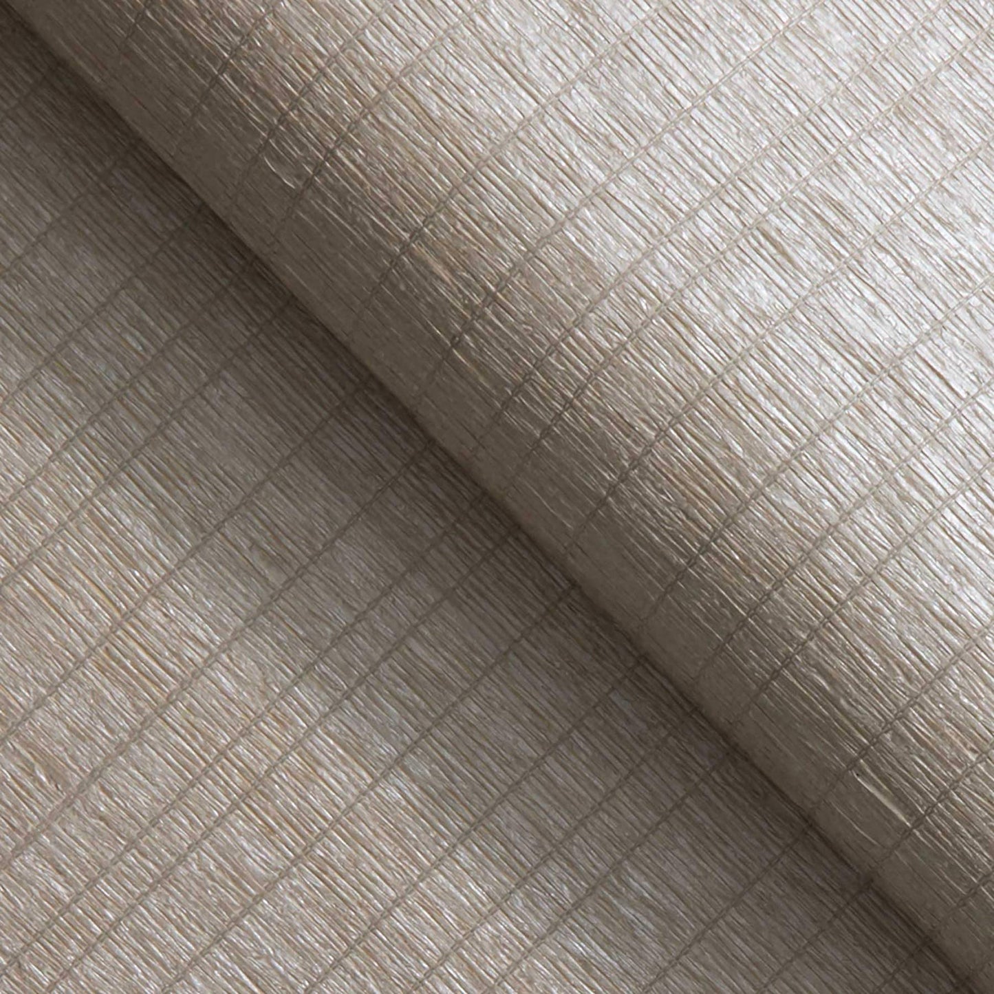 Gathered Stripe Paperweave Wallpaper - Light Beige with Pearl Tipping
