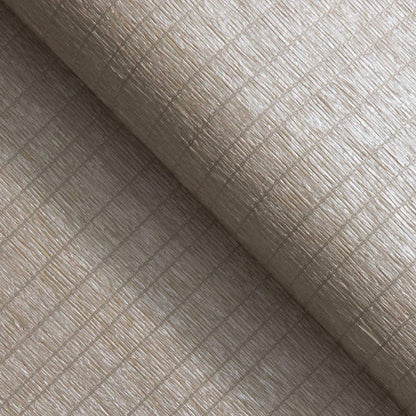 Gathered Stripe Paperweave Wallpaper - Light Beige with Pearl Tipping