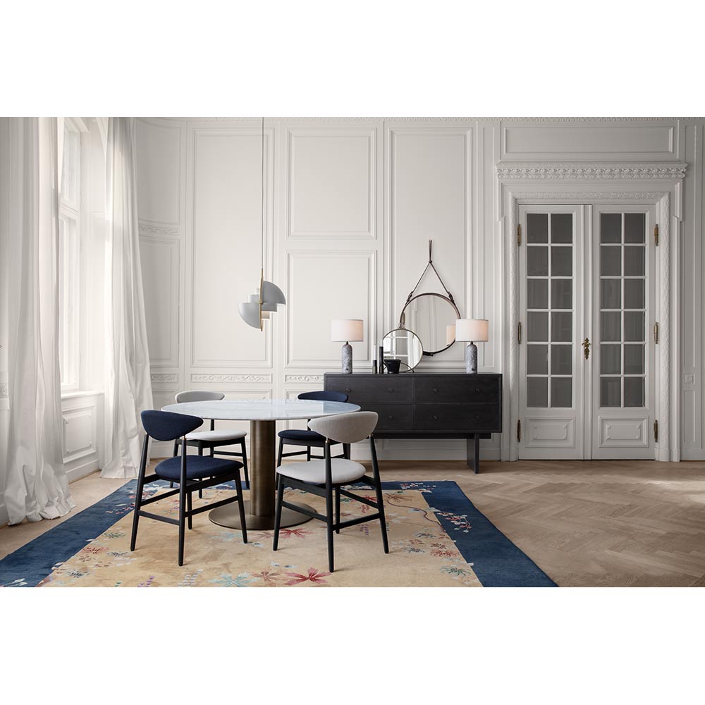 Gent Fully Upholstered Dining Chair - Wood Base