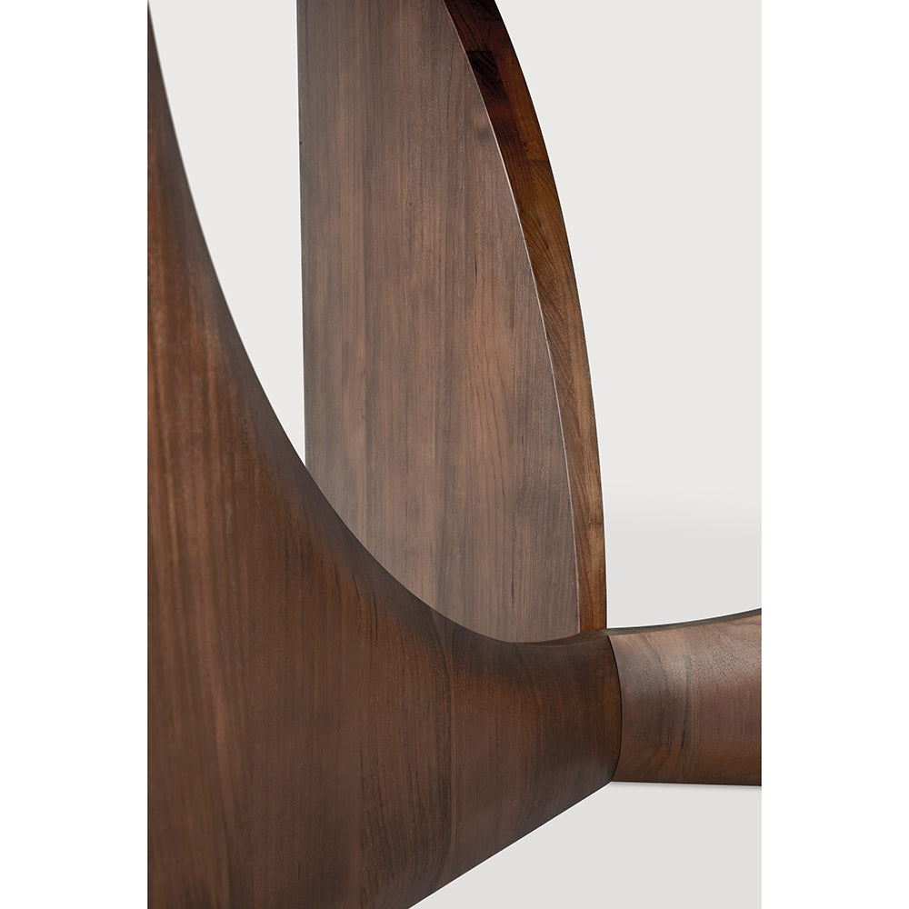 Geometric Round Dining Table – Teak, Brown