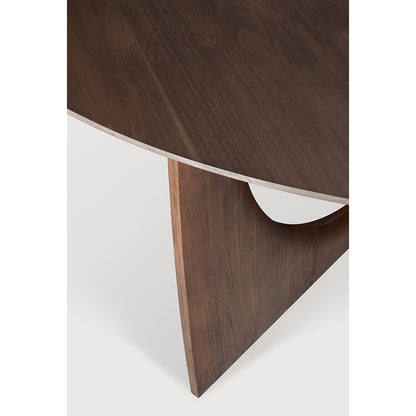 Geometric Round Dining Table – Teak, Brown