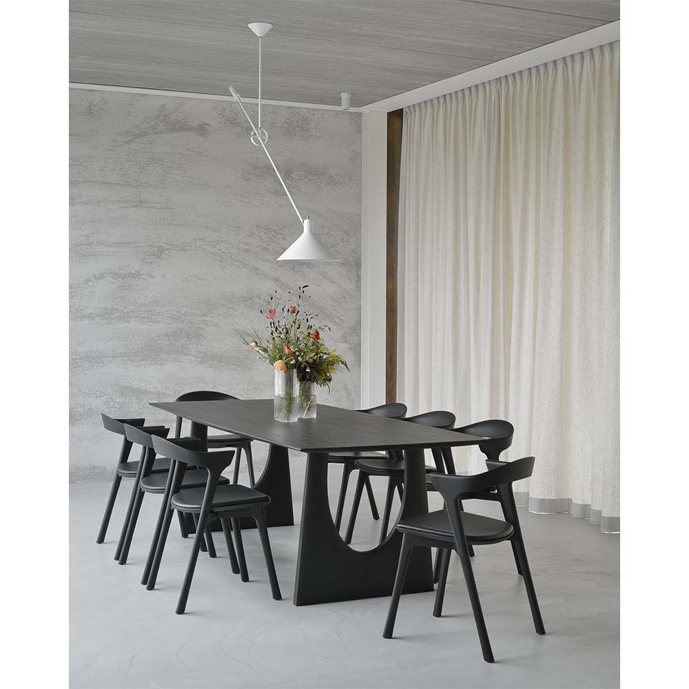 Geometric Dining Table - Black Oak